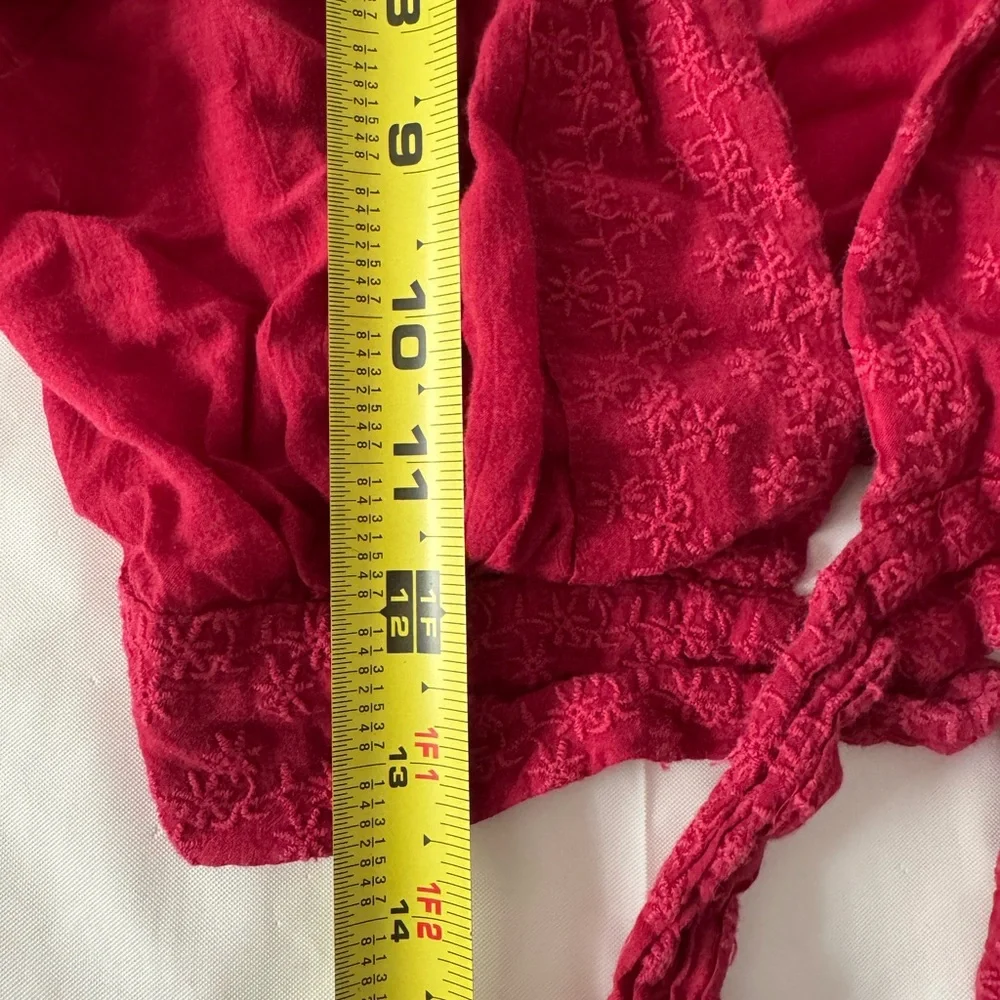 Red Tie-Front Blouse - Picture 7 of 16